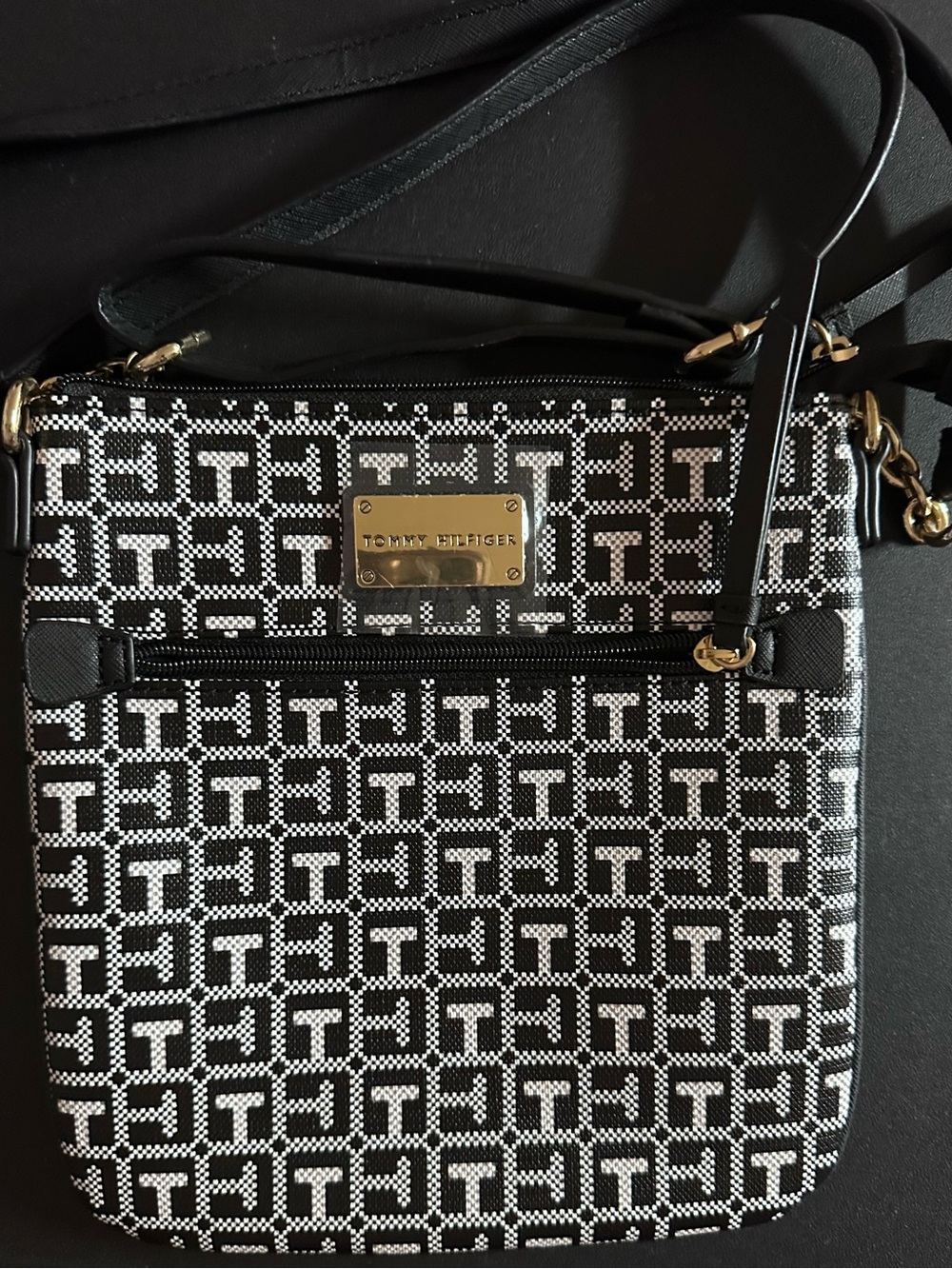 Tommy Hilfiger NWOT Crossbody Bag – Black & White Monogram (Authentic!)